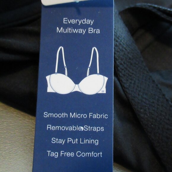 GAP GapBody Women's Everyday Essentials Multiway T-Shirt Bra, True Black, 32D - Picture 6 of 8